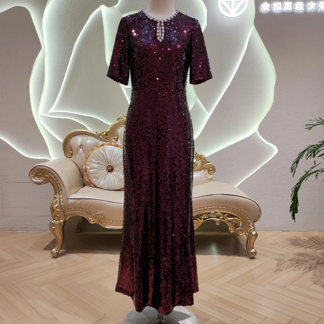 【金姐高定喜服】嘉玲姐姐喜婆婆妈妈高端婚礼鱼尾礼服显瘦轻奢3973