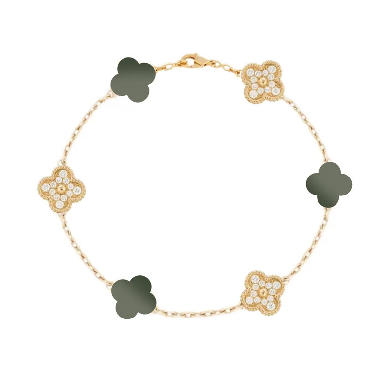 铜合金手链 【迷你灰间钻】中古风古董派迷你灰间钻六花轻奢高级版