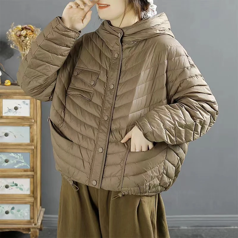 【燕子严选】百搭简约韩版连帽轻薄羽绒服9913