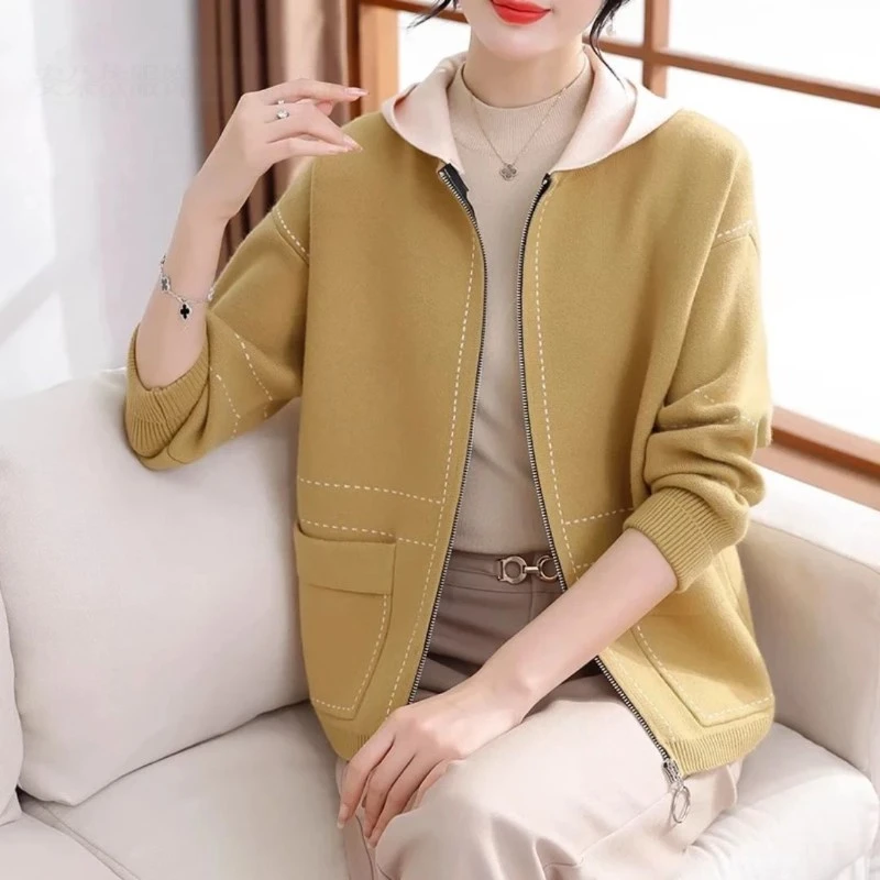 妈妈外套秋冬洋气针织开衫大码衣服2024新款中老年女装高贵毛衫40