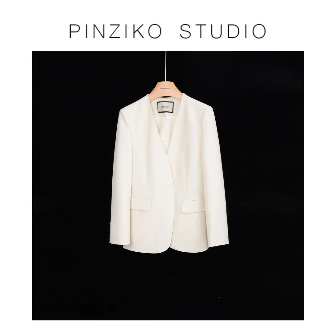 【PINZIKO女装】西装~秋季韩版修身设计感轻奢时尚西装外套TJF056