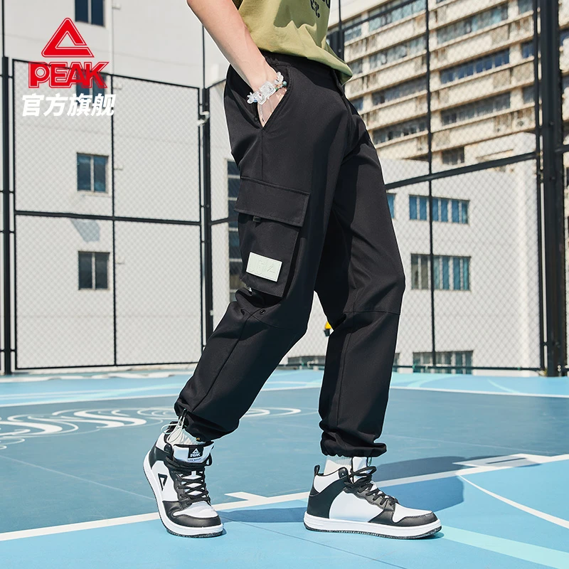 匹克梭织长裤男裤UG系列运动裤男士工装休闲潮流裤子潮-DF322091