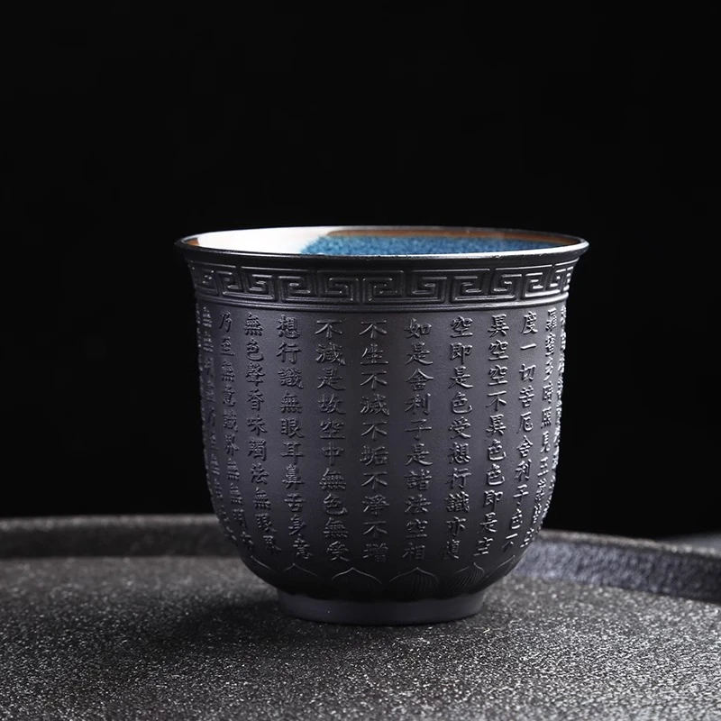 德化羊脂玉瓷功夫茶杯品茗杯主人杯心经单杯陶瓷紫砂茶碗大号茶盏