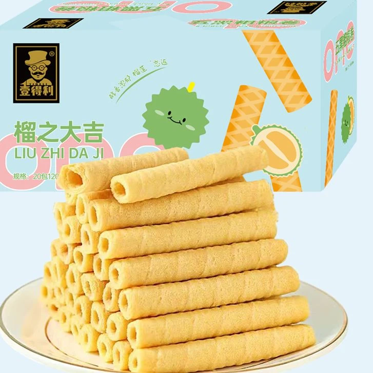 【20包】新鲜榴莲蛋卷酥脆饼干网红食品休闲即食零食