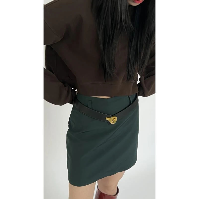 HELLOTANGO《海蓝玫瑰》慵懒时尚复古半身裙 5833#