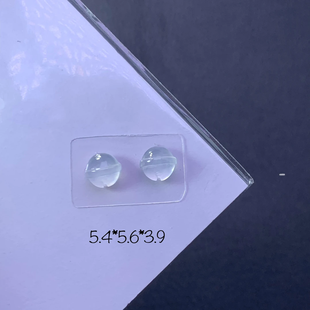 天然A货缅甸翡翠白冰立体铃铛裸石