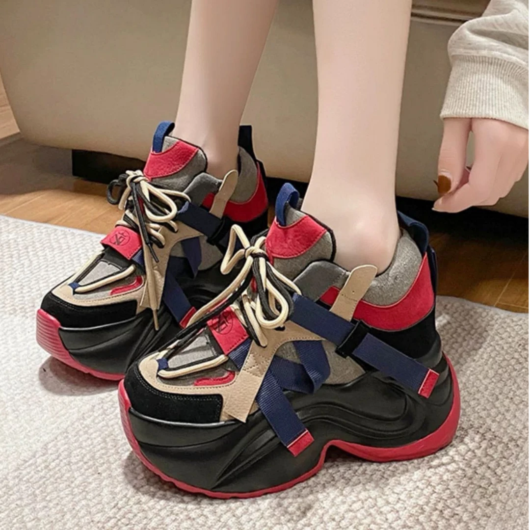 LH-欧洲站厚底老爹鞋女2024新款春季百搭炸街增高时尚休闲运动鞋