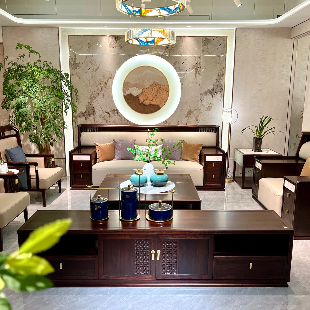 黑檀爱里古夷苏木新中式全实木沙发储物客厅会所酒店别墅禅意高端