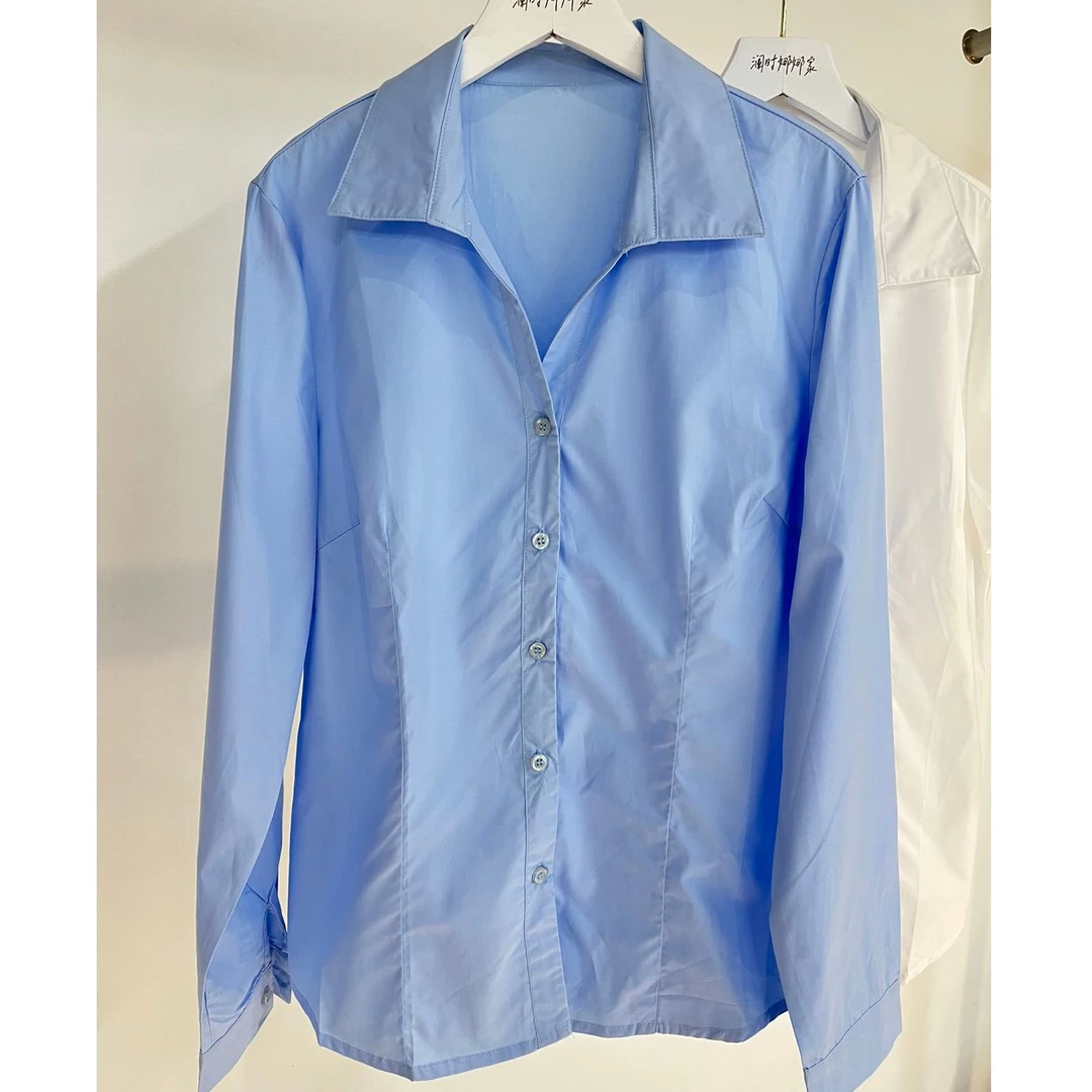 女装新款气质百搭分长短袖翻领衬衫A0-7201