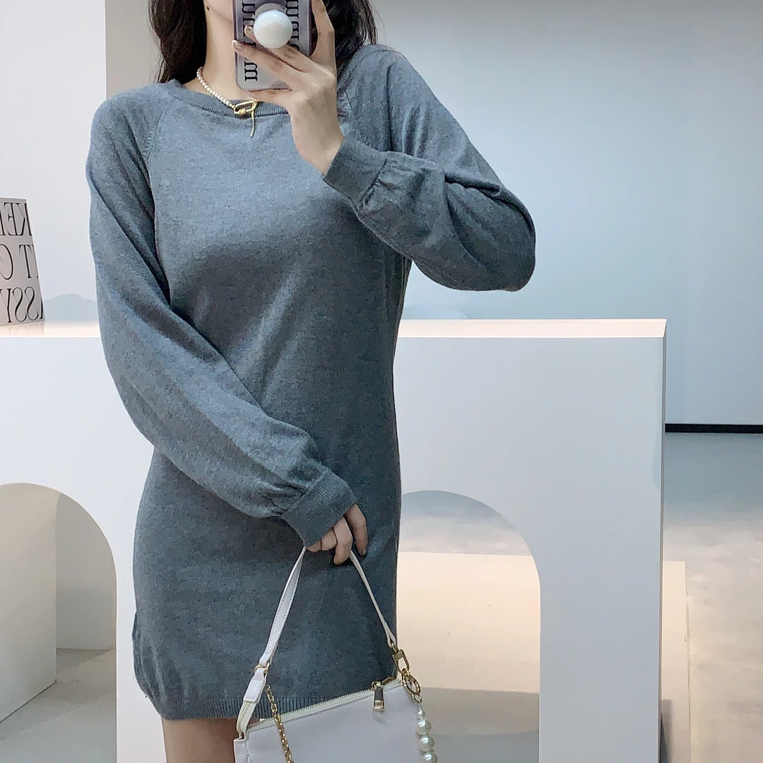 春秋长袖针织连衣裙女A0-5089