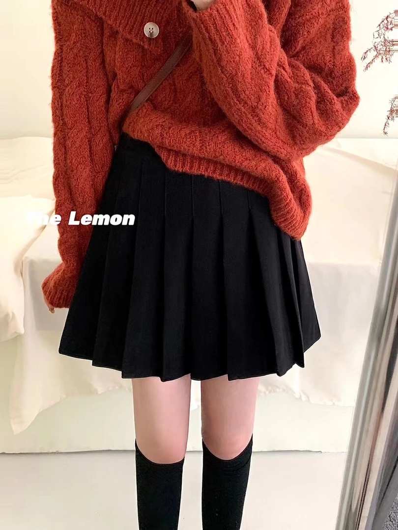 《秋冬款》加厚百褶裙高腰百搭防走光001厚款