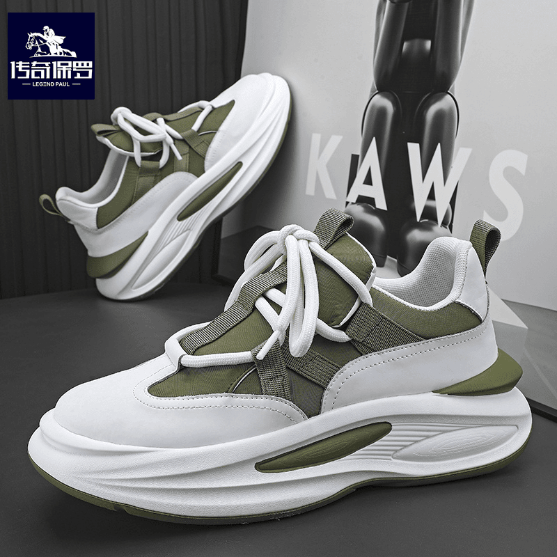 传奇保罗 欧洲站男鞋春秋2024新款网红爆款内增高休闲运动老爹潮鞋