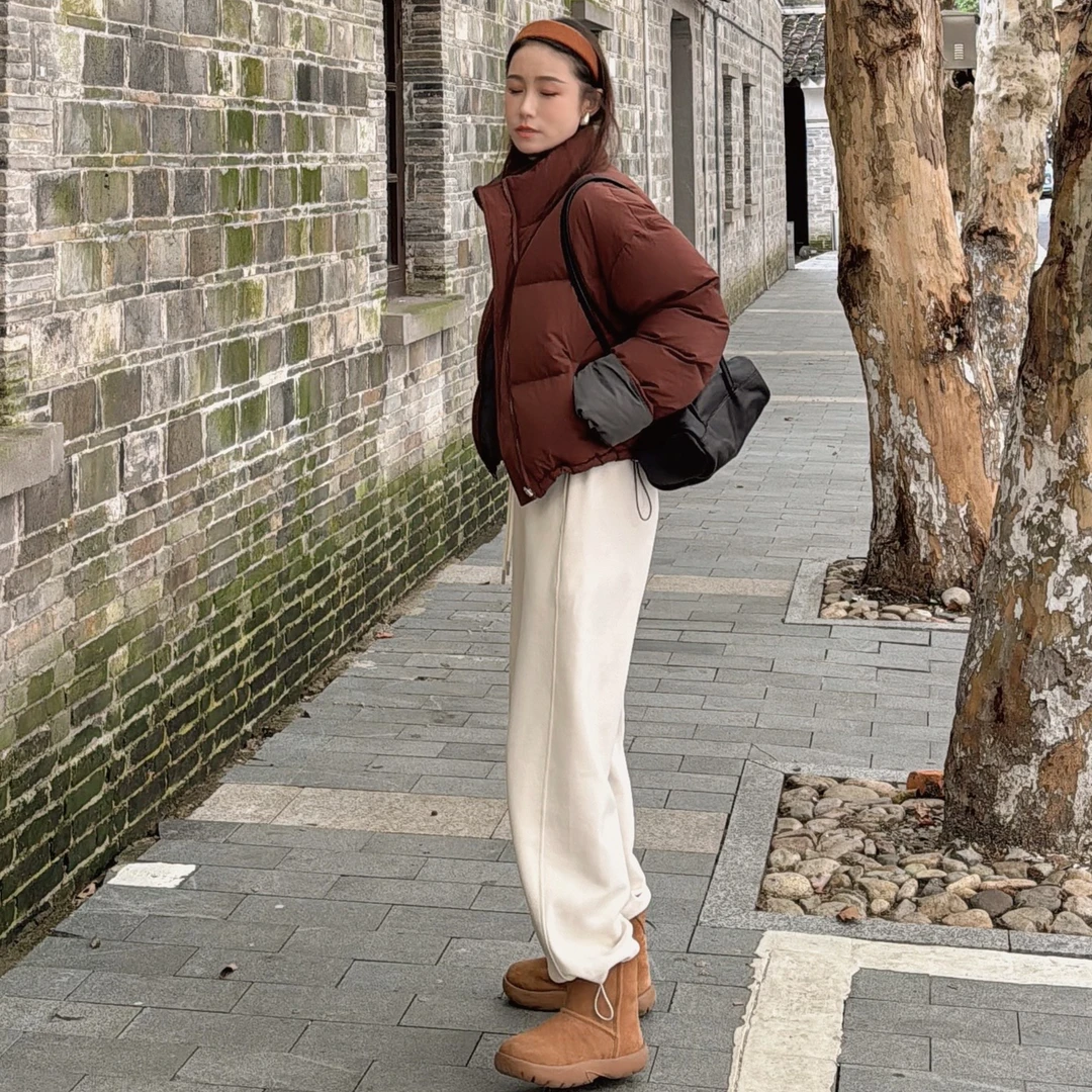 【丽姐女装】两面穿鸭绒服 蓬松保暖 经典气质百搭简约羽绒服W0885