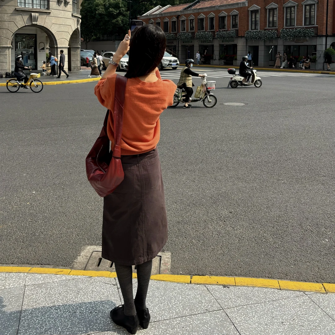 【丽姐女装】美拉德牛仔裙 精致秋日 A版显瘦百搭气质半裙Q0338