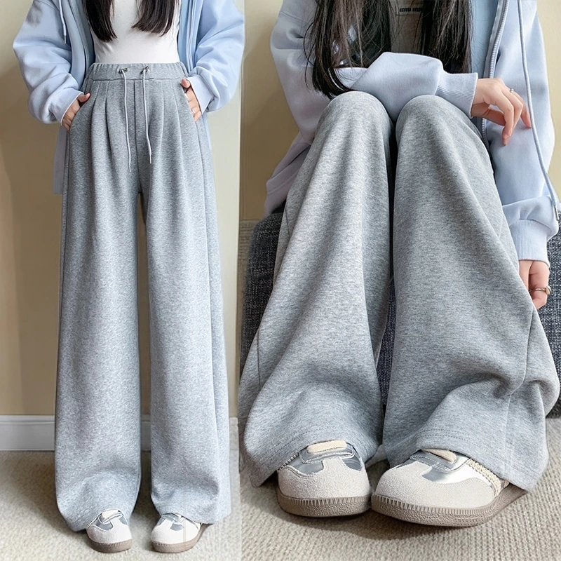 孕妇裤子春秋季休闲新款孕期穿搭高腰裤宽松潮妈秋冬装加绒阔腿裤