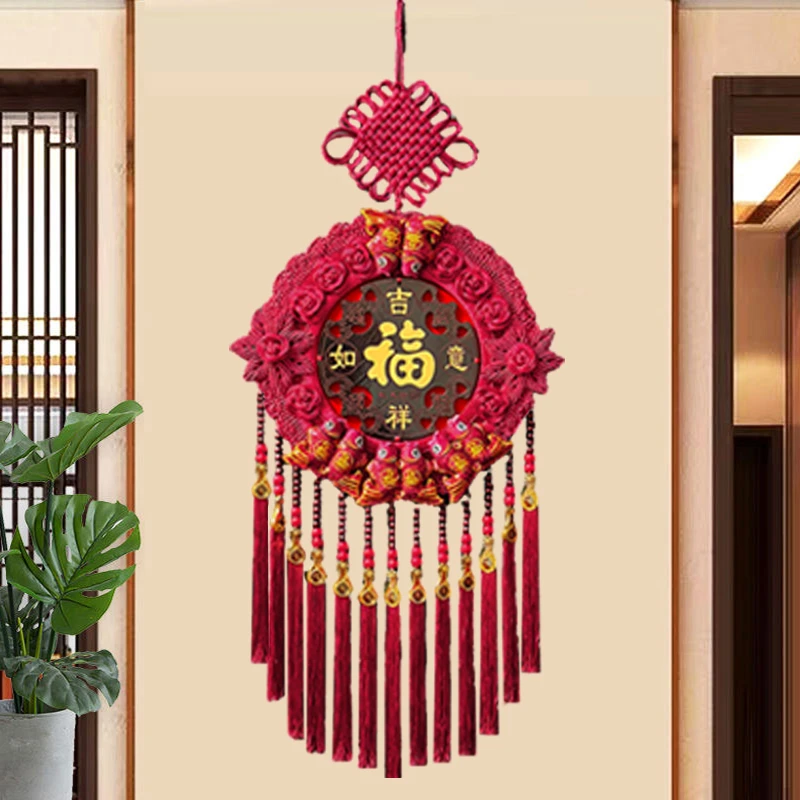 【文创好物】F【特大号-故宫红太阳花】中国结挂件新年客厅装饰 M38Y