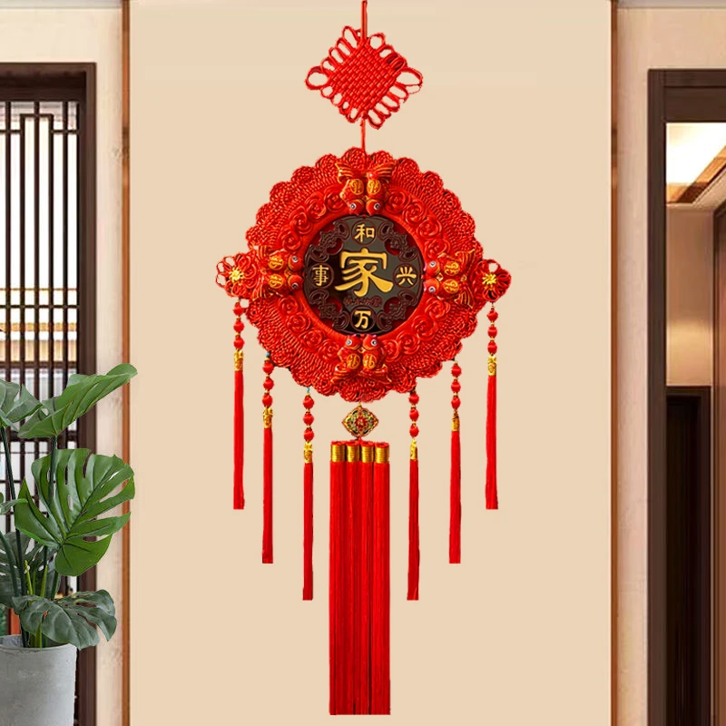 H【阿福专属】【特大号-团圆太阳花】中国结挂件尺寸宽50高120 J38Y