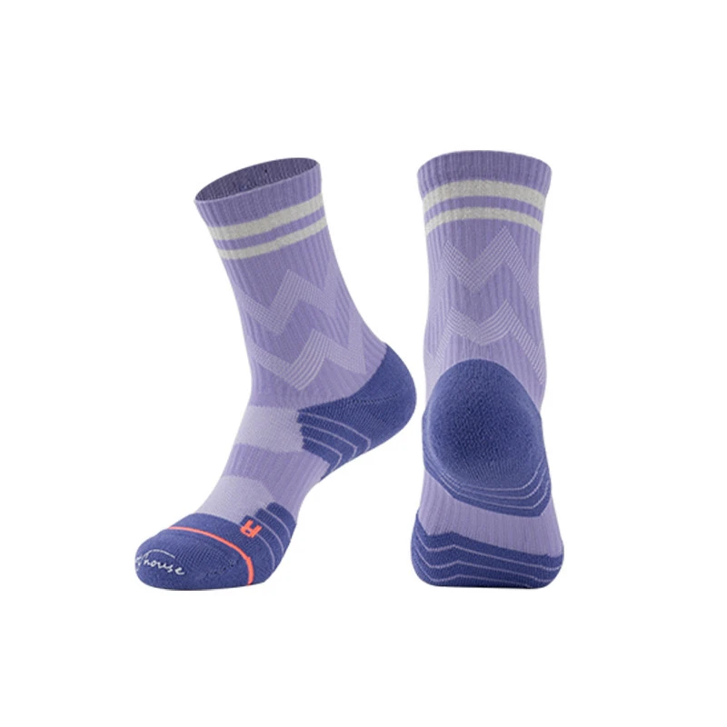 女士跑步袜专业健身时尚透气户外训练中筒跑步袜球袜防滑运动袜子