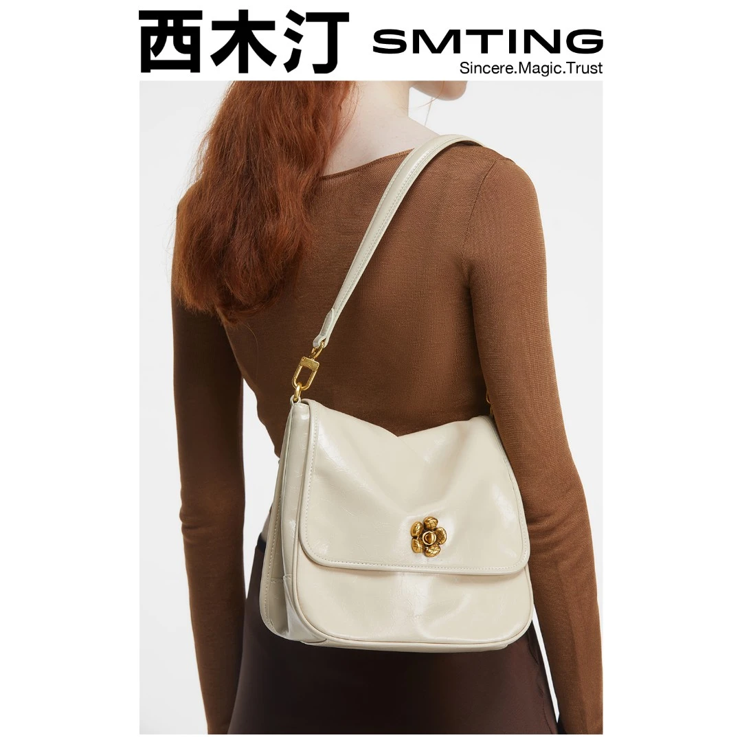 【西木汀】 轻风绘 轻奢牛皮手提腋下包时尚单肩女包大容量斜挎包包
