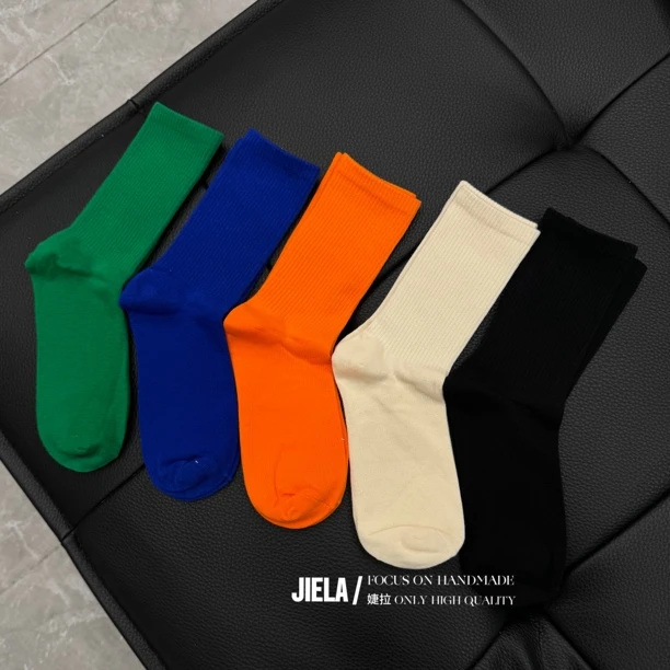 纯棉个性中筒袜（五双）