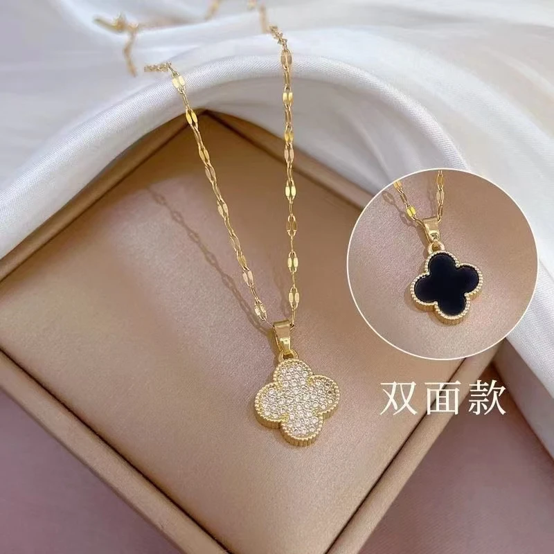 合金项链 四叶草项链