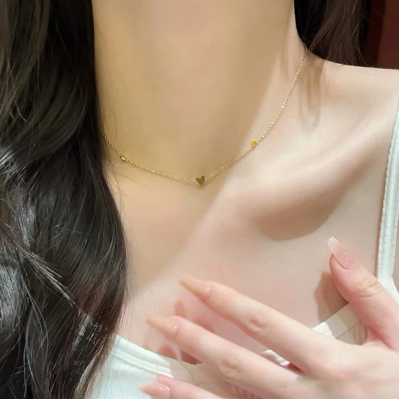 钛钢项链 mini小爱心项链女轻奢小众设计感细款锁骨链颈链首饰品
