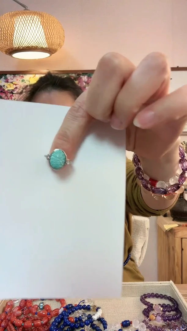 【闪购商品】绿松石戒指银S925镶嵌戒指