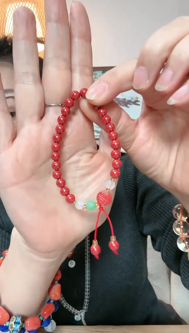 【闪购商品】芙蓉石手绳未镶嵌辰砂工艺手串