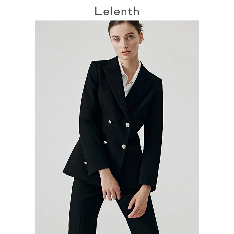 Lelenth面试战袍!高端西装外套女款爆款双排扣职业女套装西装女