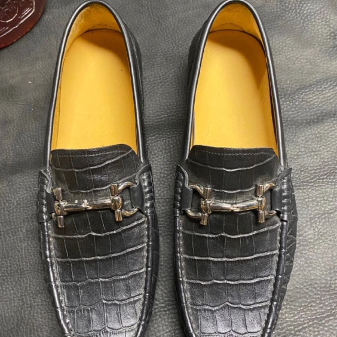 豆豆鞋休闲舒适商务乐福鞋金属休闲鞋一脚蹬透气男鞋夏季男士皮鞋