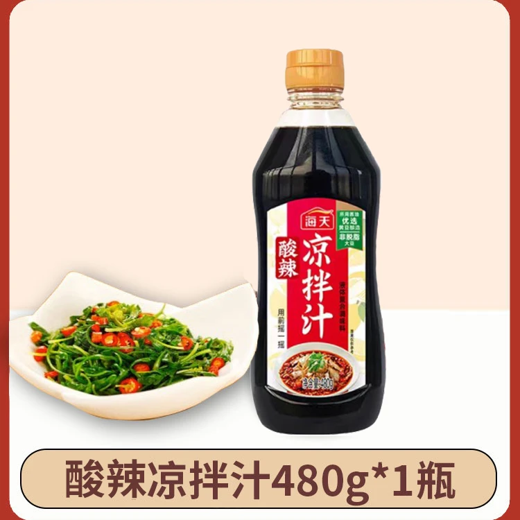 海天酸辣凉拌汁480g家用凉拌菜调味汁酸辣鲜爽冷泡汁捞汁调料