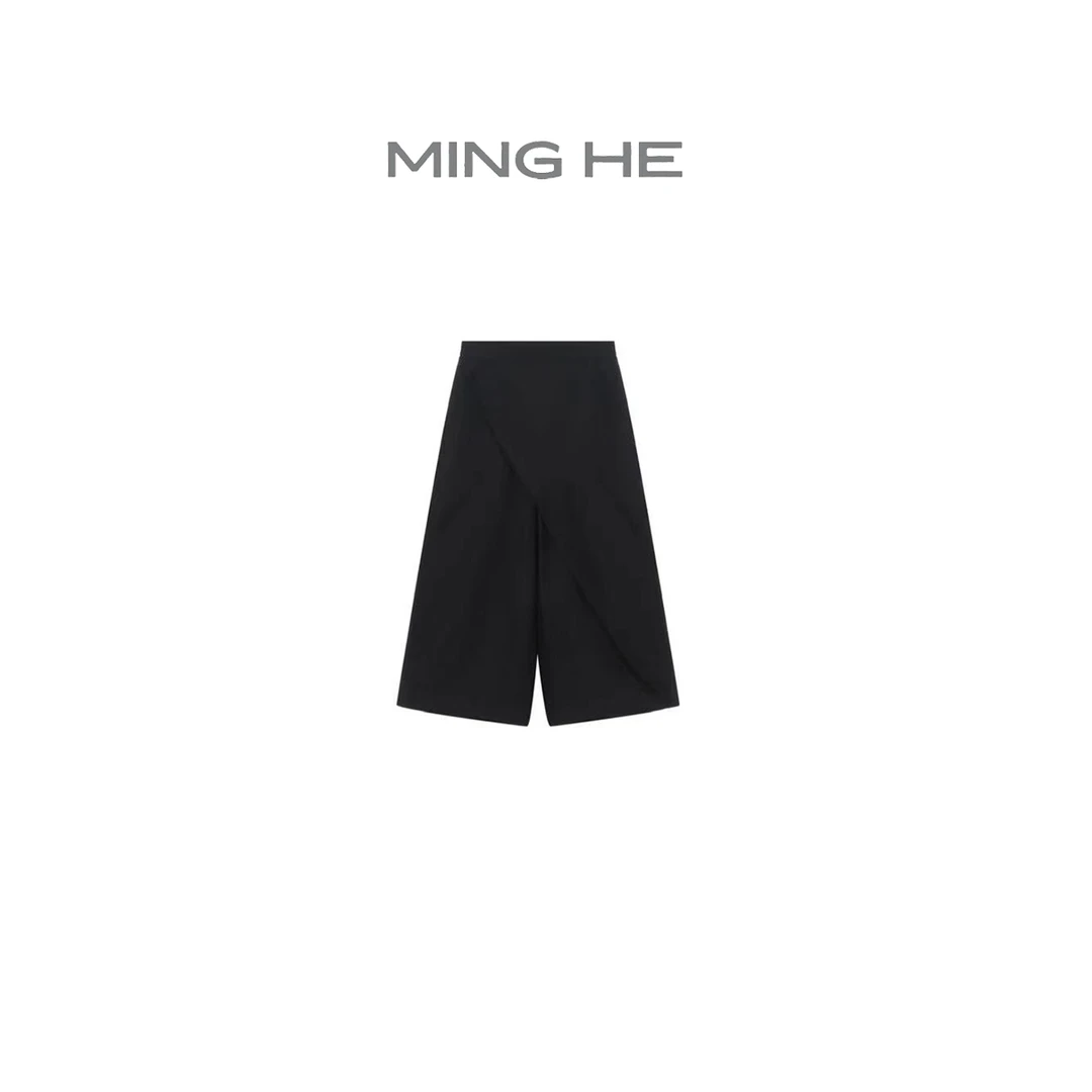 【亏本清仓no退no换】后松紧腰A字交叉设计阔腿裙裤女 BK6705