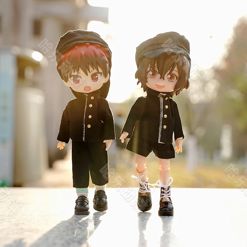 哈乐动漫ob11娃衣日式校服三点式套装娃娃配件12分素体可穿p9现货