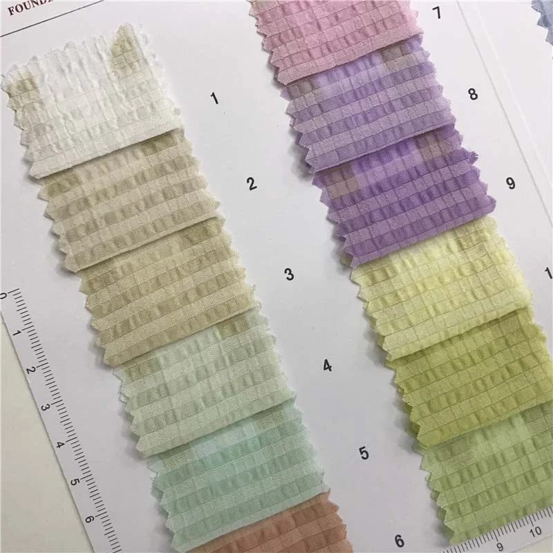 纱罗提花格面料22个颜色现货供应 厂家直销上衣连衣裙面料2491970