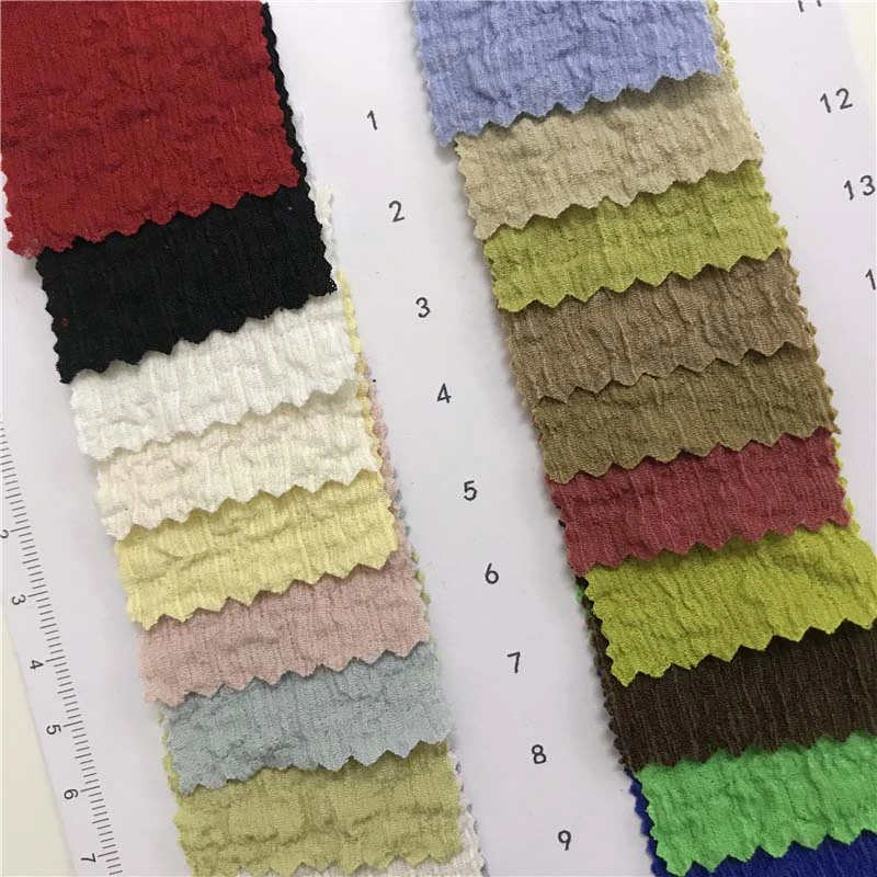 160g皱布泡泡针织面料20个颜色现货供应 厂家直销 时尚面料374624