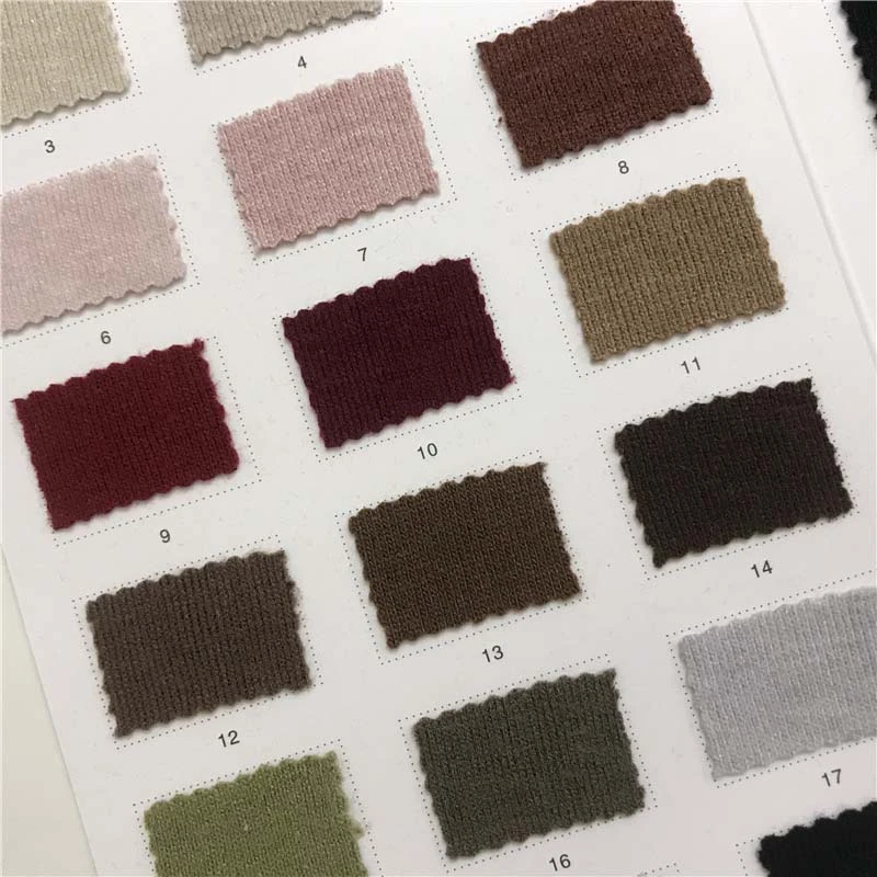 360g1*1罗纹仿羊绒面料20个色现货供应蚕丝绒醋酸羊毛面料906S498