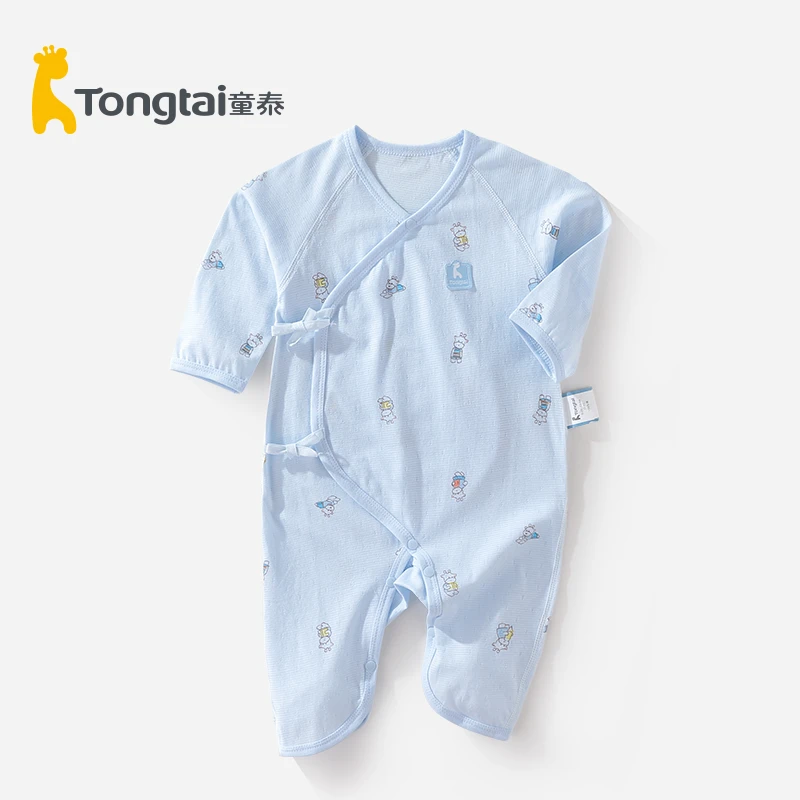 童泰婴儿蝴蝶衣夏季新生儿衣服初生宝宝哈衣提长袖包屁衣护肚