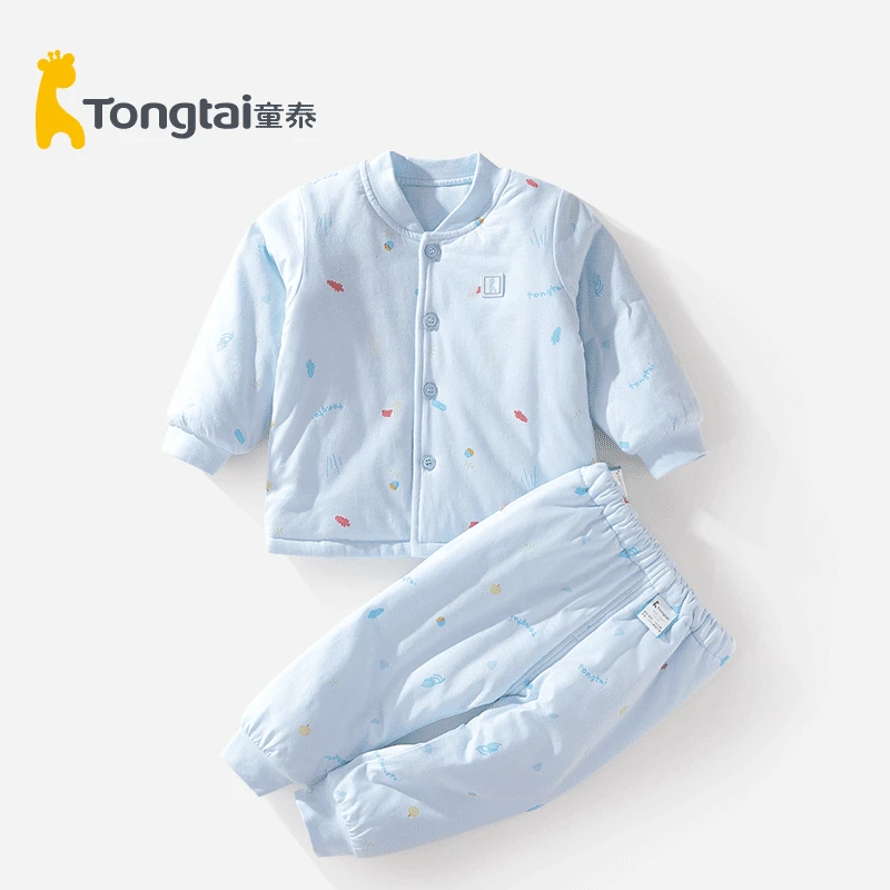 Tongtai/童泰婴幼儿长袖保暖棉立领闭档套装秋冬季加厚婴儿儿童