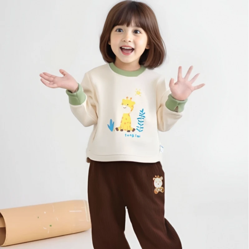 童泰男女童卫衣2024新款儿童外穿衣服春秋款小童秋装宝宝秋冬上衣