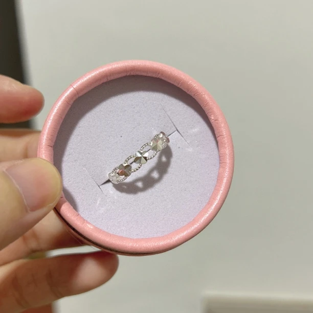 足银戒指 正品真银四叶纯银女款999新款简时尚可调节指环银戒指