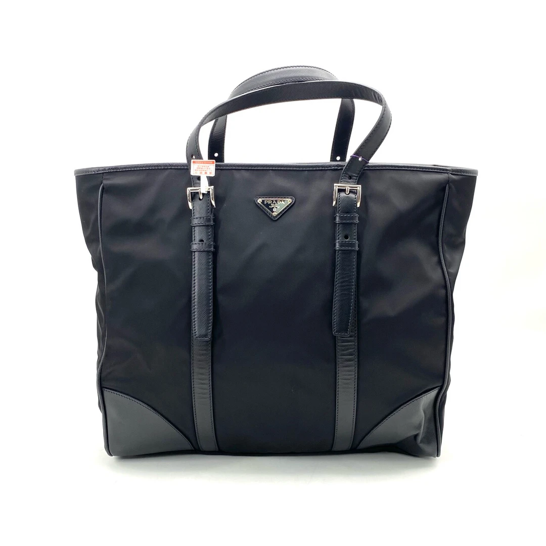 95新 Prada/普拉达 98新黑色尼龙手提包 尺寸40/36