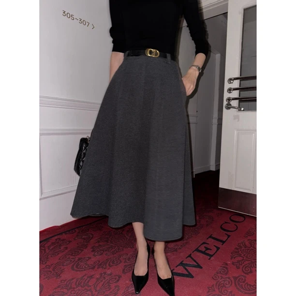 RHRN复古经典质感半身裙