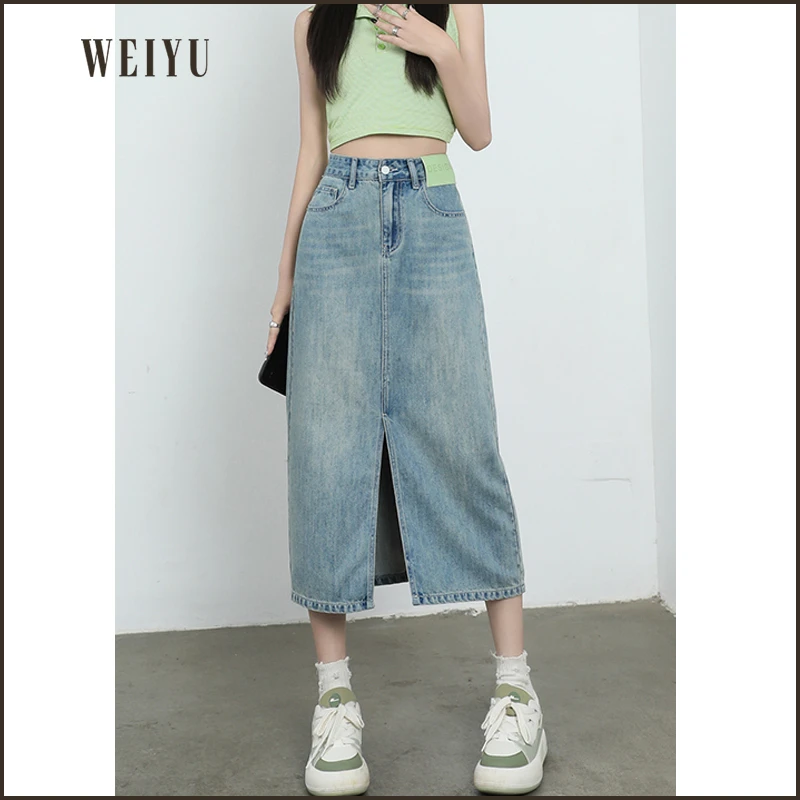 【柴碧云专属】轻薄天丝牛仔裙女春夏秋显瘦中长裙女潮ins垂坠感