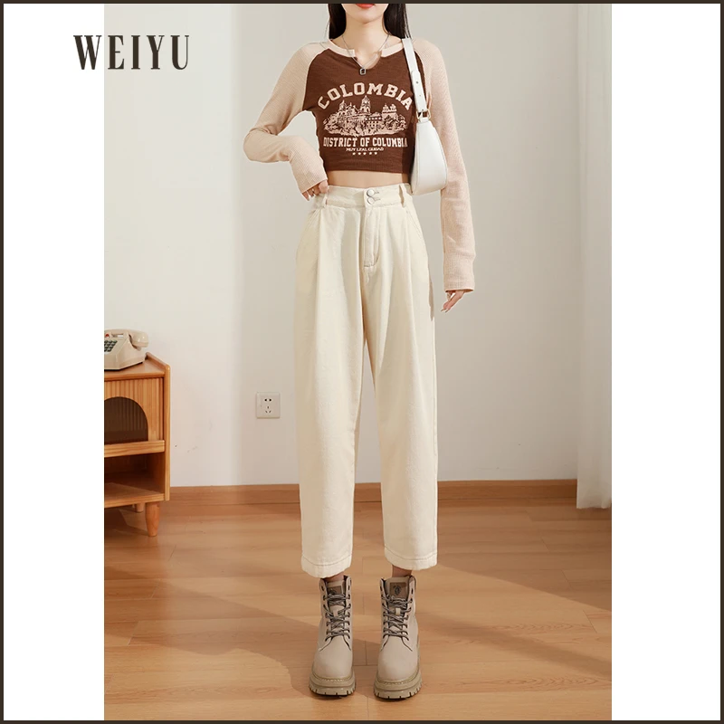 秋季宽松哈伦老爹裤显瘦高腰阔腿裤九分香蕉奶奶裤