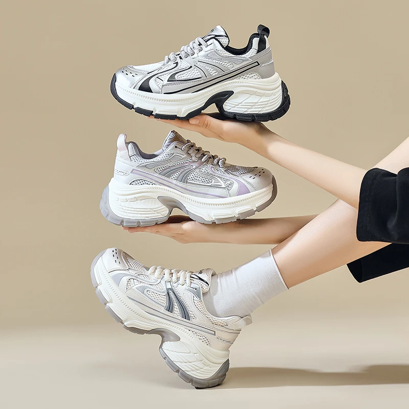 【则则ZHR】透气老爹鞋春季新款网红时尚百搭网面休闲鞋女生