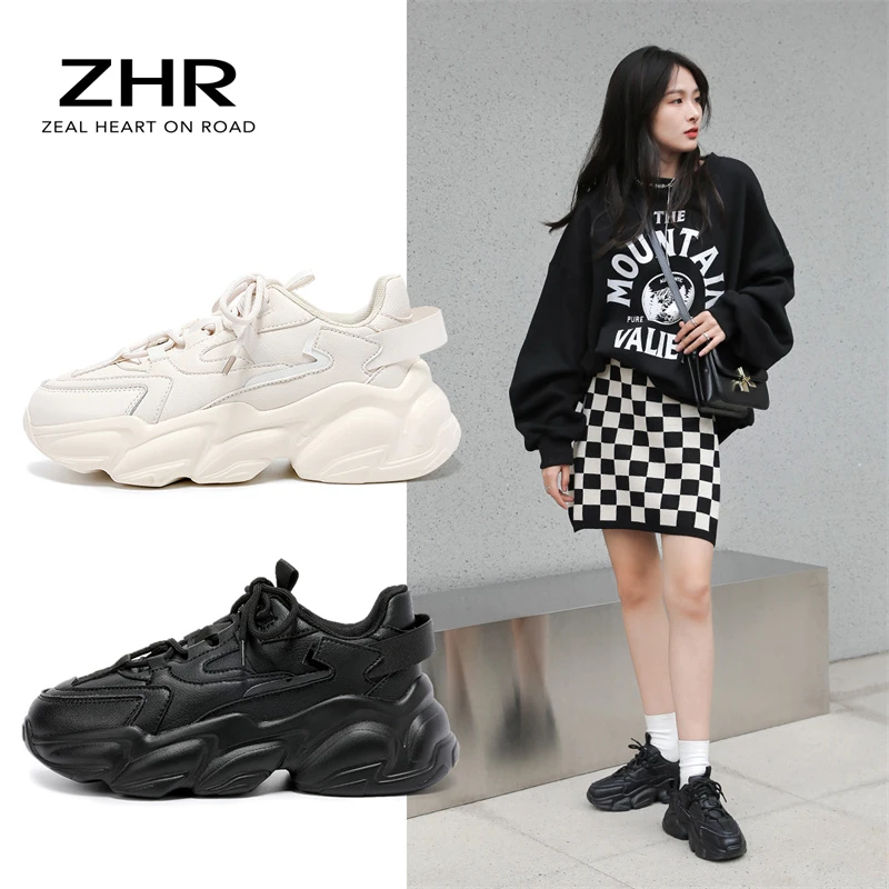 ZHR厚底老爹鞋2023新款爆款潮流百搭休闲鞋运动鞋增高鞋