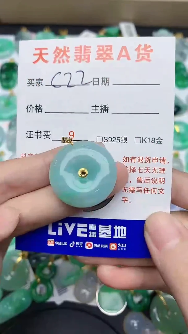 【闪购商品】翡翠颈饰18K金镶嵌1
