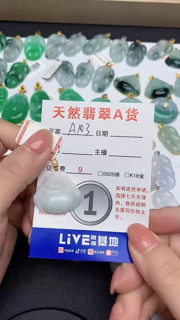 【闪购商品】翡翠颈饰18K金镶嵌1