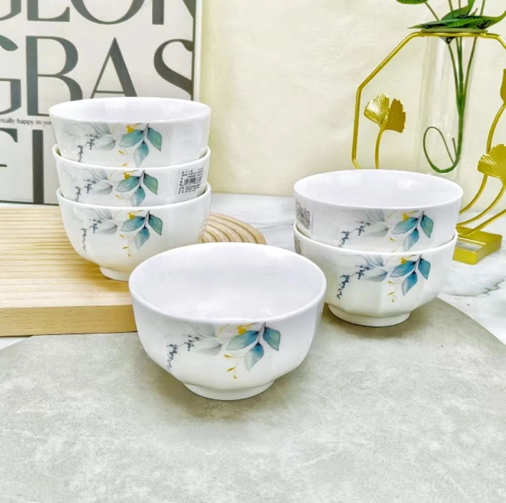 拍1发8家用简约4.5英寸餐具米饭碗防烫吃饭碗