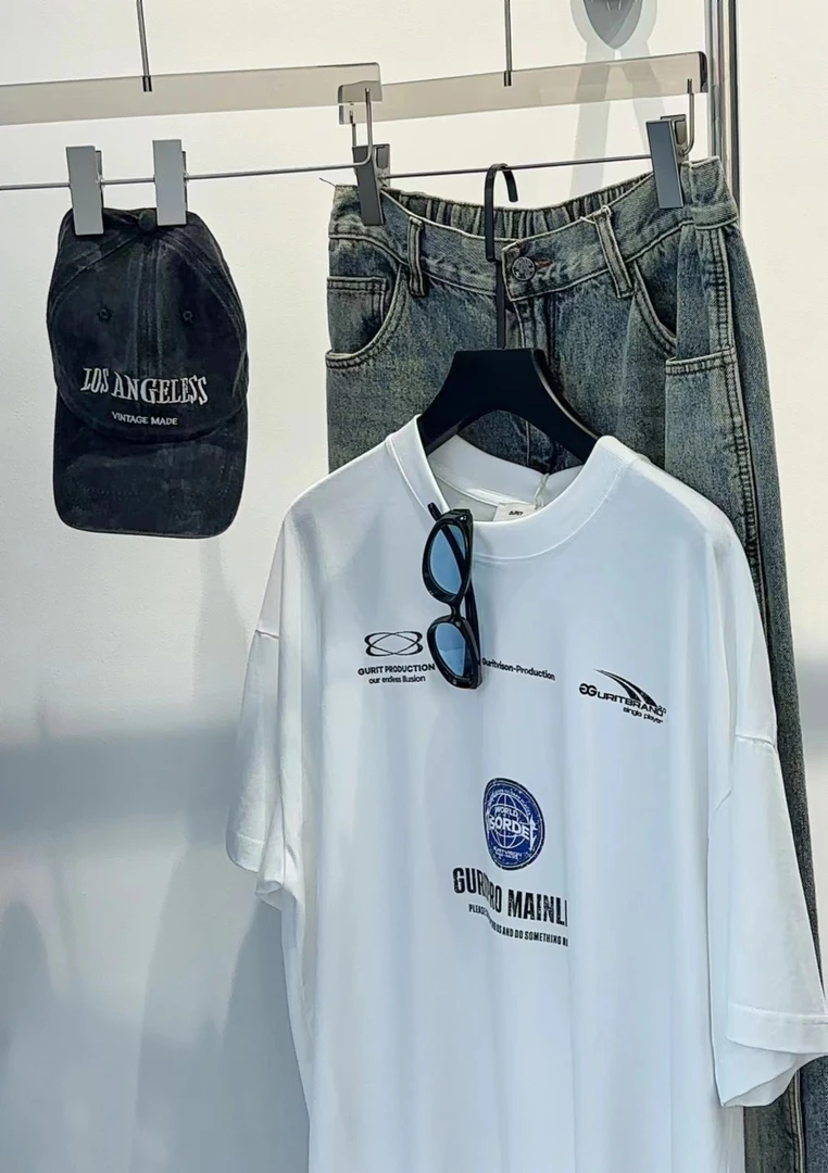 WXB美式印花短T 男女同款